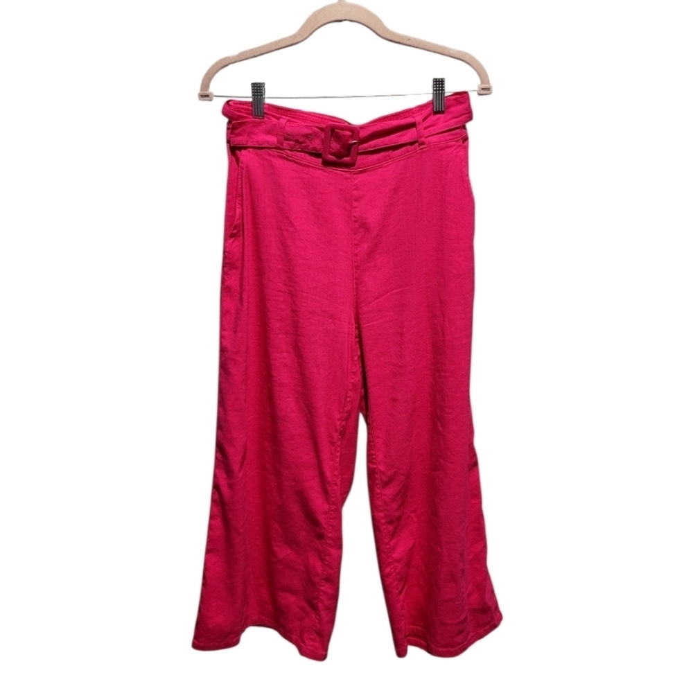 H by Halston Linen Blend Wide Leg Pink Pants Size Small